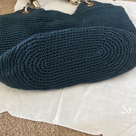 The Sak Indio navy blue crochet woven boho hobo bag excellent clean - Picture 4 of 12